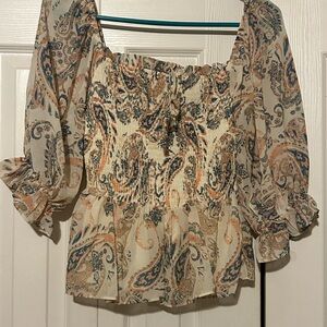 Elegant Paisley Print Women's Top